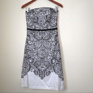 Ann Taylor Strapless Dress Black & White size 2
